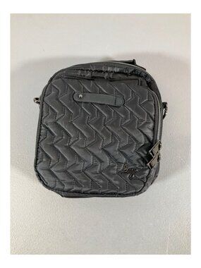 Lug Skeeter RFID Crossbody Bag - Quilted Chevron Black, Detachable Strap, Unisex